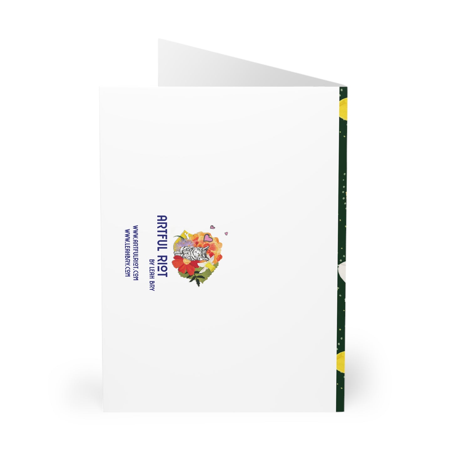 Daffodils on Forest Green Greeting Cards (5 Pack)