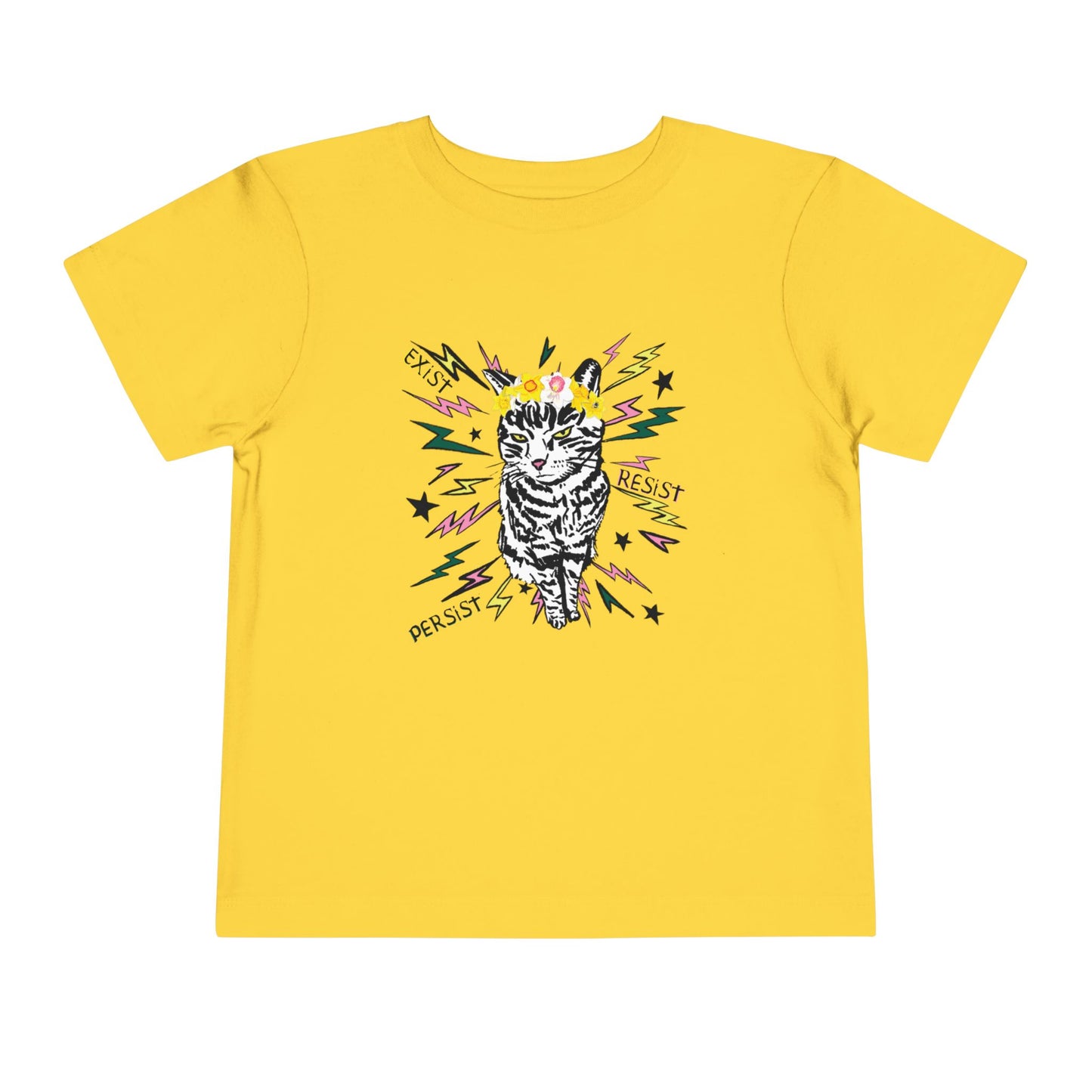 Punk Rock Pussycat says Exist Resist Persist (Toddler T-Shirt)