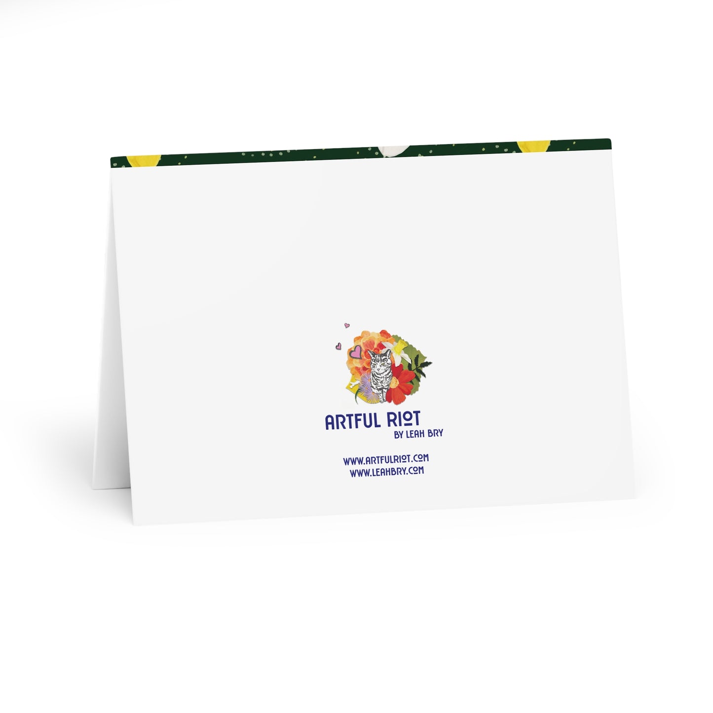 Daffodils on Forest Green Greeting Cards (5 Pack)