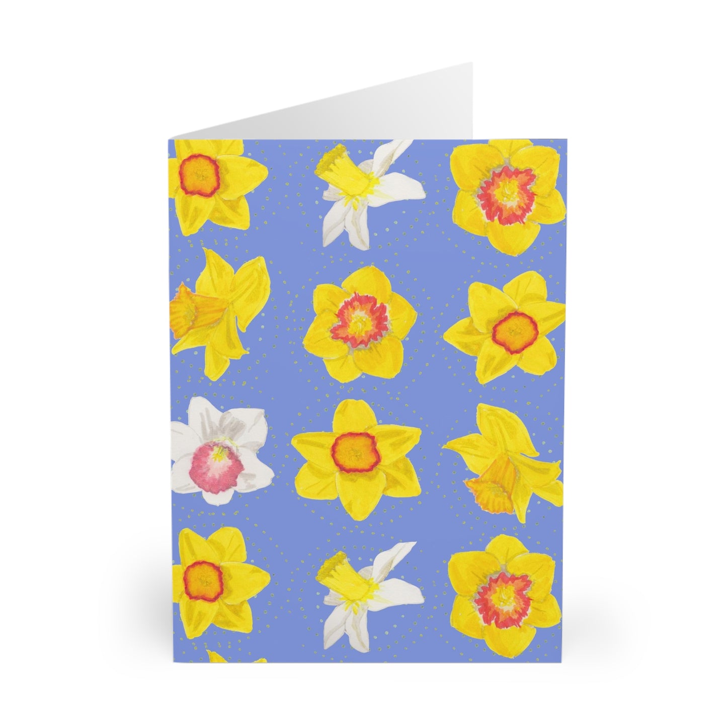 Daffodils on Blue Large Greeting Cards (5 Pack)