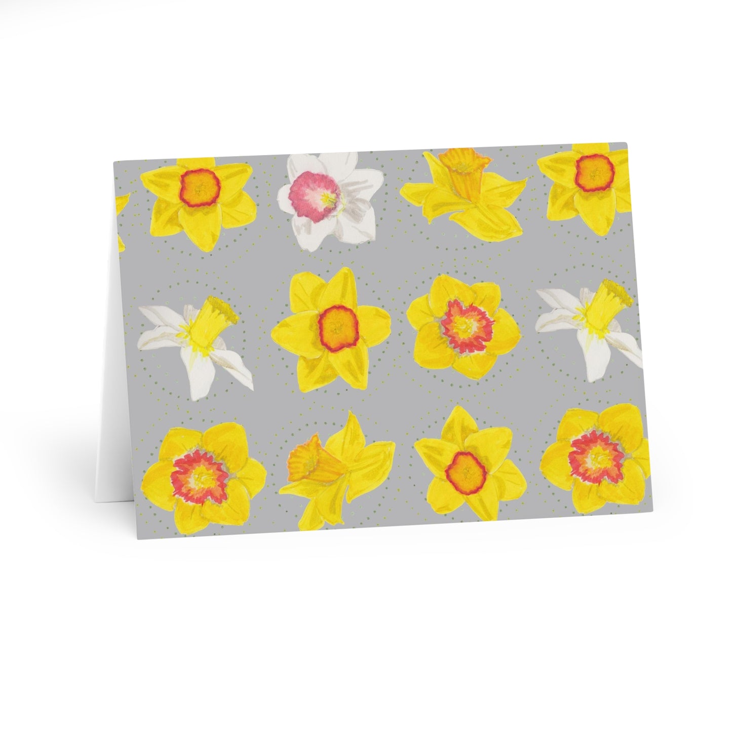 Daffodils on Grey Large Greeting Cards (5 Pack)