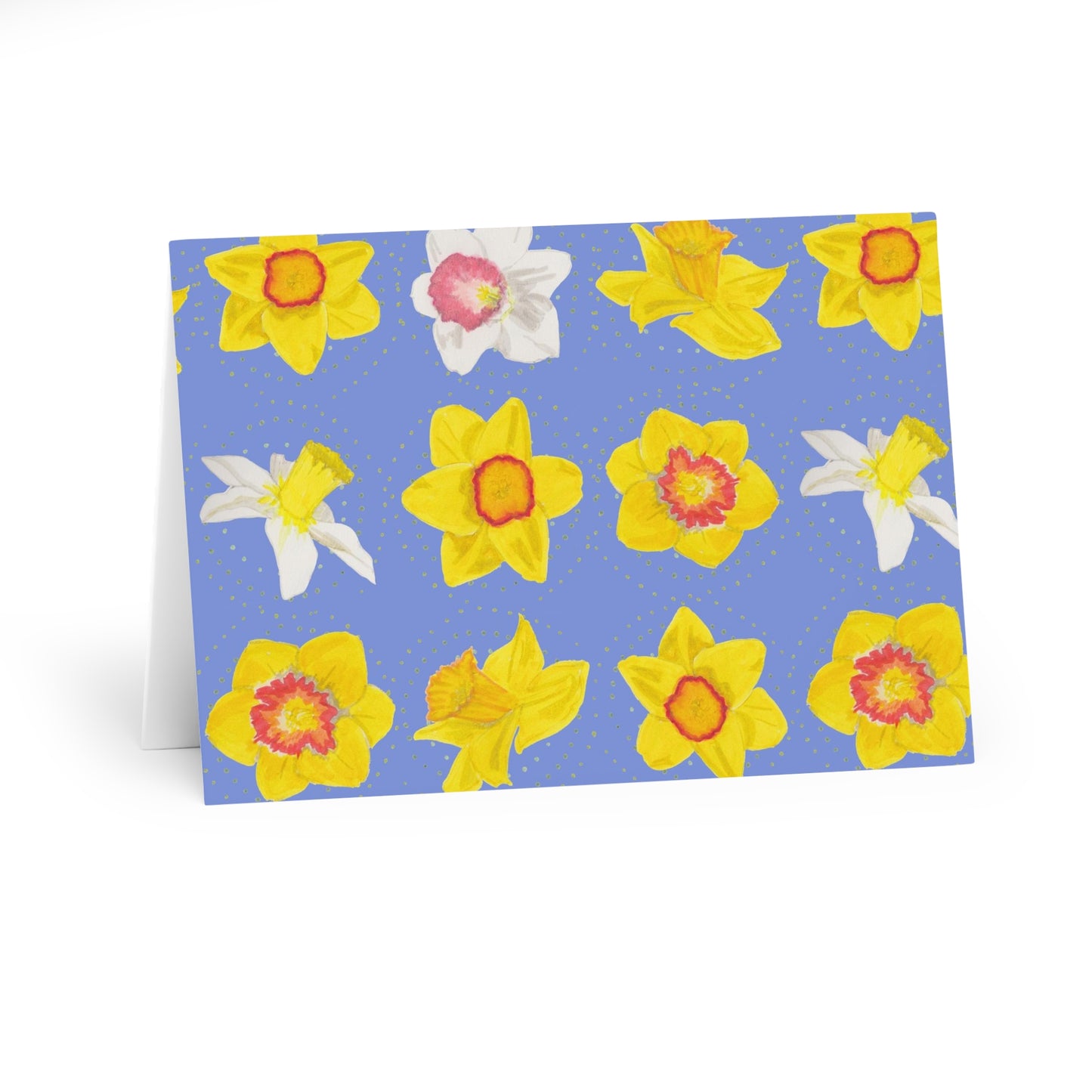 Daffodils on Blue Large Greeting Cards (5 Pack)
