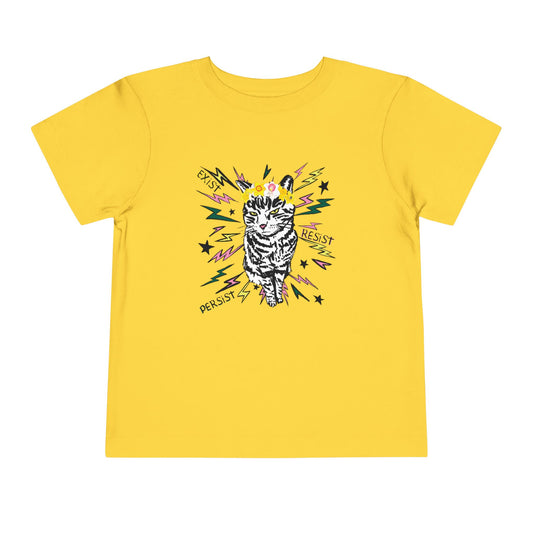 Punk Rock Pussycat says Exist Resist Persist (Toddler T-Shirt)