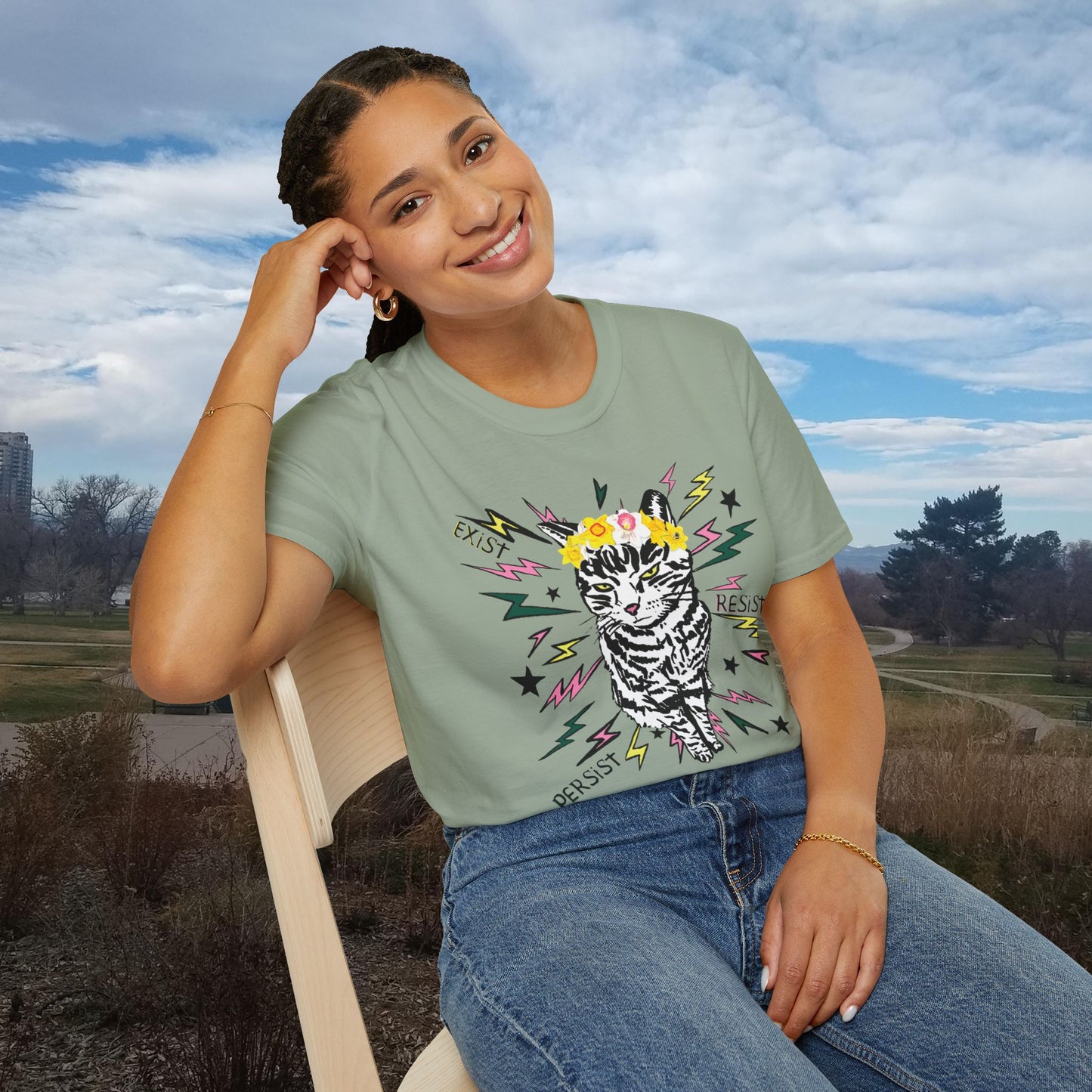 Punk Rock Pussycat says Exist Resist Persist (Limited Edition T-Shirt)